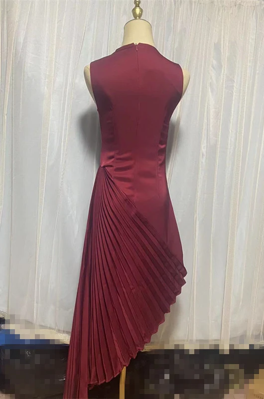 Title 7, Autumn And Winter Dress Half Turtleneck Asymmet...