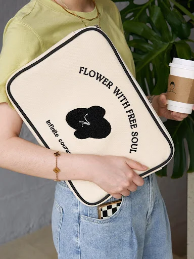 Title 9, Portable Notebook Liner Bag Embroidery Lady, st...