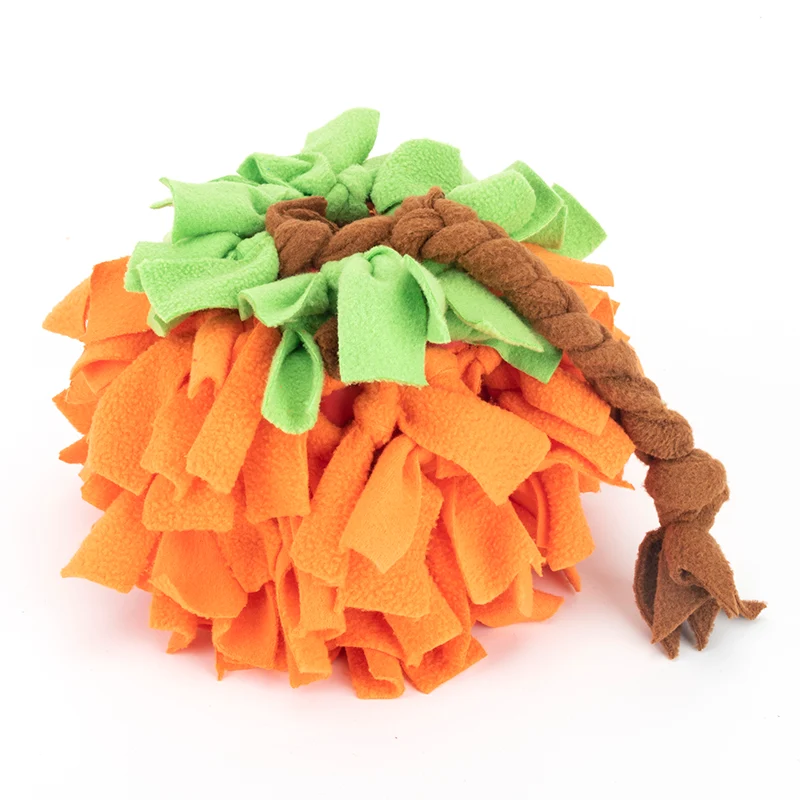 Title 2, Pumpkin Snuffle Ball with Braid Fleece Interact...