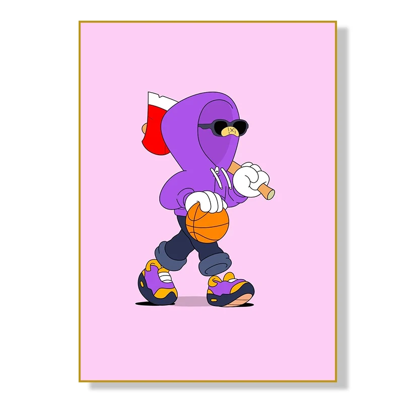 Poster artistico con personaggi dei cartoni animati sportivi per il soggiorno. Tela per la casa, perfetta per decorare e dare un tocco vivace all'ambiente. — foto 13
