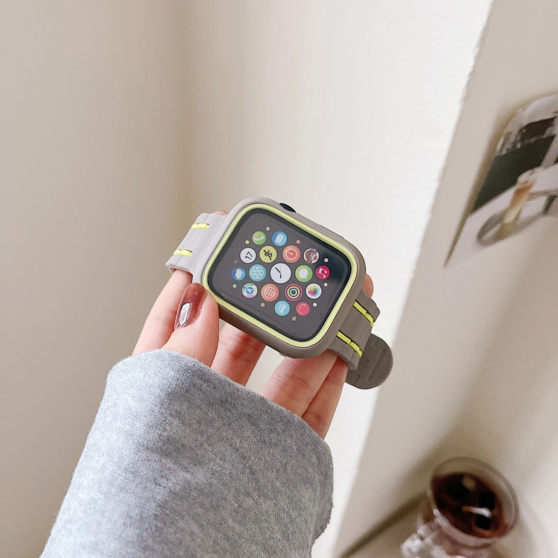 Title 2, iWatch Silicone Strap Set with Apple Watch 7/SE...