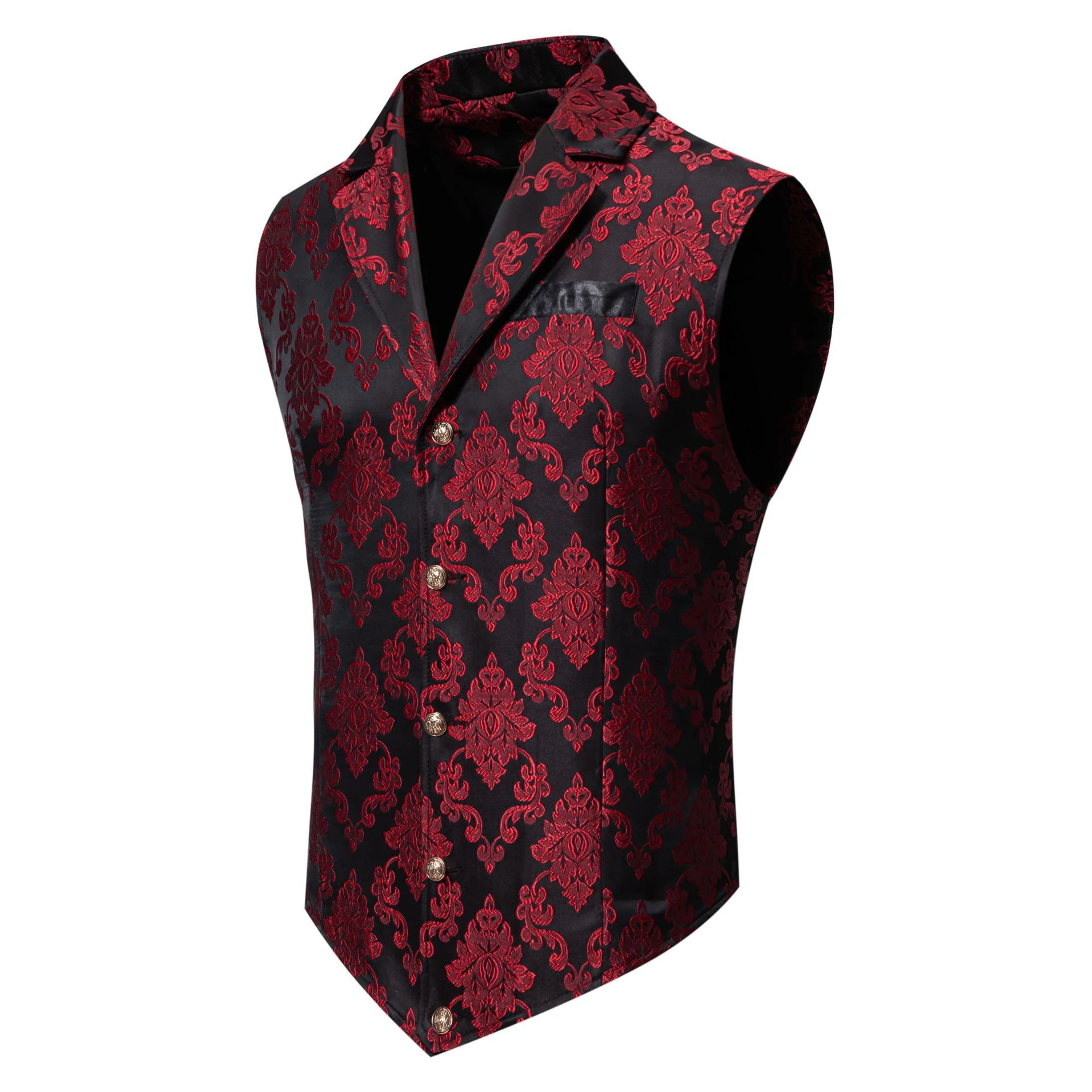 Colete de terno jacquard casual masculino com gola polo e abotoamento simples, perfeito para um visual elegante e descontraído. — foto 1