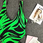 Women's Flame Pattern Print Strappy One-piece Bikini Sexy Back Swimsuit, perfect for beach and pool. Show off your style — photo 4