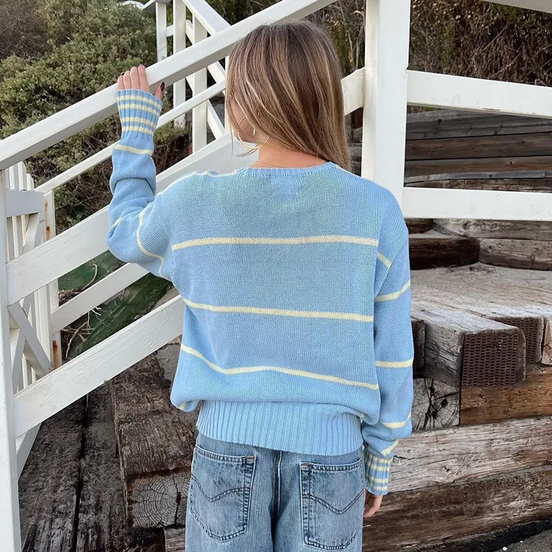 Title 27, Pullover girocollo a maniche lunghe in colore a...