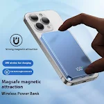 Lightweight Aluminum Alloy Digital Display MagSafe Magnetic Wireless Power Bank. Portable magnetic charging for your pho — photo 4