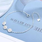 Colar de margarida e brincos de crisântemo. Acessórios florais femininos, perfeitos para adicionar charme e elegância ao seu visual. — foto 4