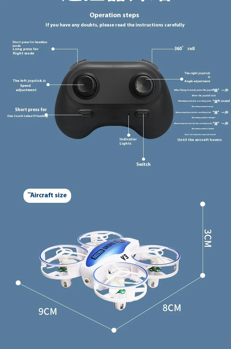 Title 9, Mini Remote Control Four-axis UAV Childrens To...