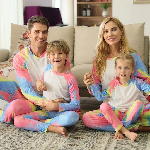 Title 2, Christmas Tie-dye Printed Long-sleeved Pajamas ...