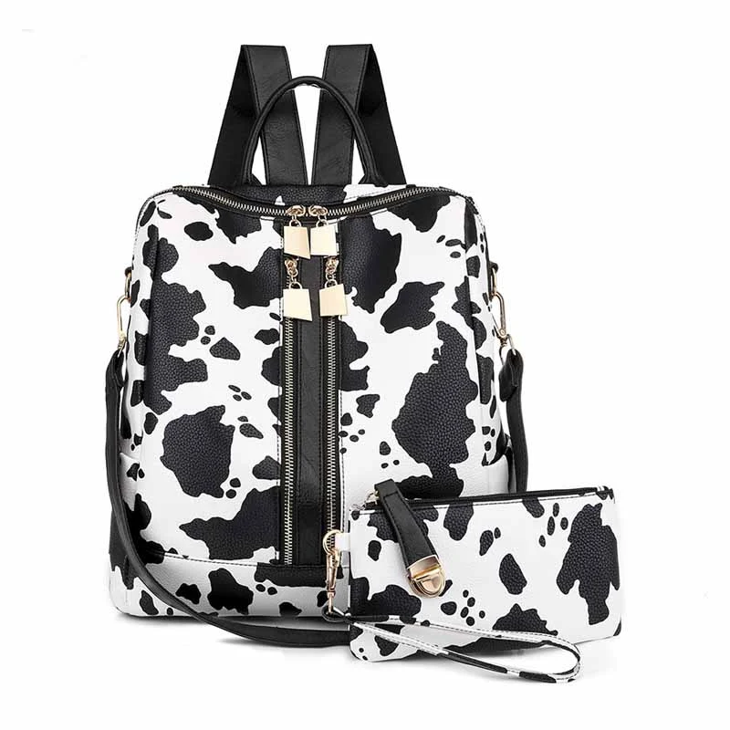 Mochila feminina de couro estampada, elegante e simples. Perfeita para uso diário, oferece conforto e estilo, ideal para seus itens essenciais. — foto 6