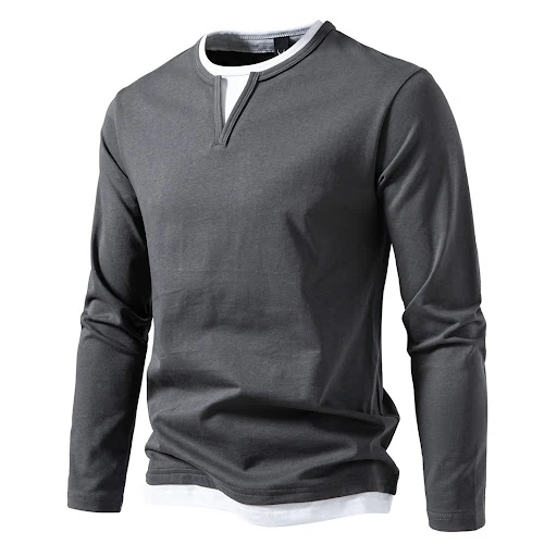 Title 3, Camiseta masculina Plus Size com costura de dec...