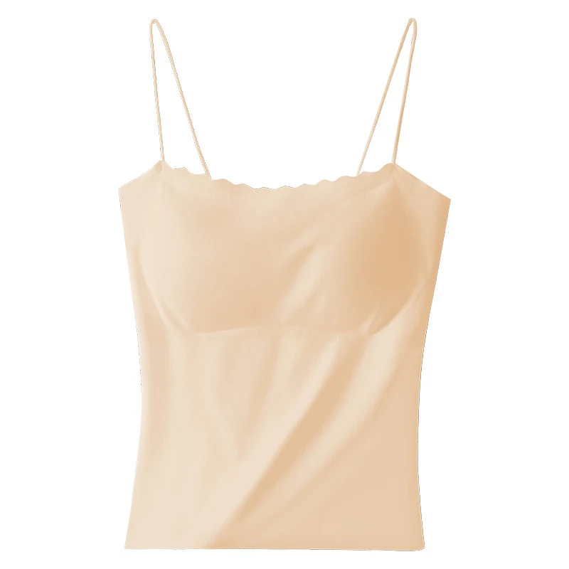 Camisola feminina de peça única com costas bonitas. Sutiã embutido, design sem costura, modela o corpo. Ideal para uso diário e elegante. — foto 2