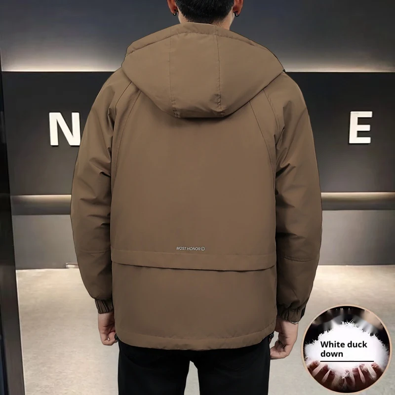 Winter Trendy Workwear Simple All-matching White Duck Down Jacket. Stay warm and stylish all winter long with this versa — photo 2