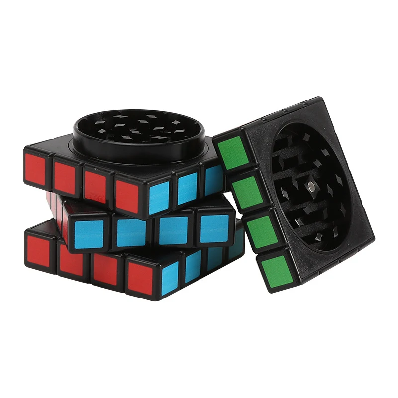 Creative Rubik's Cube Four-Layer Zinc Alloy Color Grinder Smoking Set, a stylish and functional way to grind herbs, enjo — photo 3