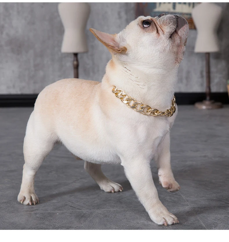 Title 7, Dog Chain Gold Necklace Chain for Dogs ABS Plas...