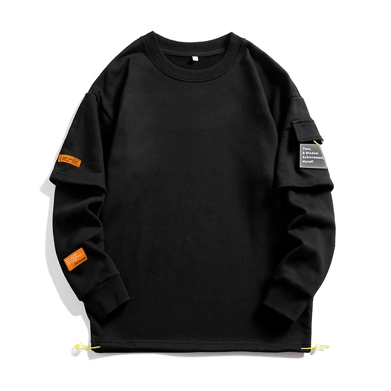 Camiseta de Manga Longa Masculina Gola Redonda Estilo Folgado Suéter Roupa Interior Conforto e Casualidade para um Visual Relaxado e Moderno — foto 5