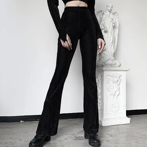 Title 2, Suede pitted casual girl wide-leg pants, comfor...