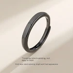 Anel Sol Lua para amantes, preto e branco em metal. Simboliza amor eterno. Design moderno e elegante para casais apaixonados. — foto 4