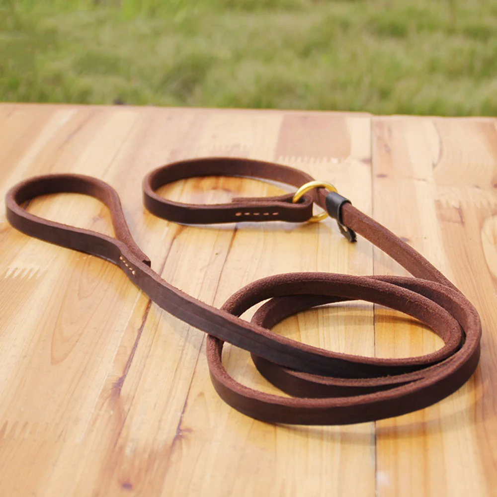 Title 10, Real Leather Dog Slip Lead Leash Adjustable Pet...