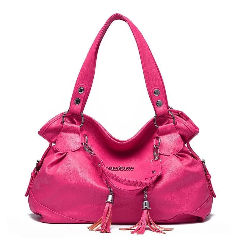 Bolso femenino bolso de borde de cuero suave — foto 3