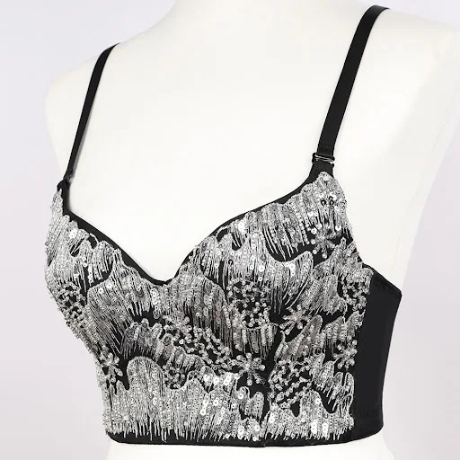 Title 4, Sequined Suspender Slim-fit Womens Chest Wrap