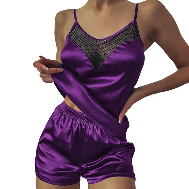 Title 4, Satin Pajamas Lace Pijama Nightie Sleepwear Ho...
