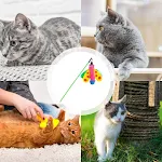 Juguete interactivo para gatos con forma de libélula y cascabel, vara para gatos, ideal para jugar en interiores y estimular felinos. — foto 7