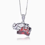 Pingente de Elefante com Granada Amuleto da Sorte Joia de Animal Design Elegante Proteção e Fortuna Presente Perfeito — foto 2