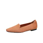 Sapatos de Malha de Bico Quadrado com Solado Plano e Tecido Flying Woven Peas, perfeitos para uso diário e conforto. — foto 7