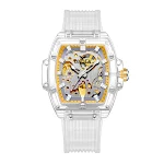 Relógio automático mecânico esqueleto masculino com pulseira de silicone. Combine estilo, precisão e design moderno em seu pulso. — foto 9