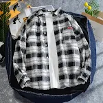 Men's Spring and Autumn Plaid Shirt Long Sleeve Ins Style, comfortable and stylish, perfect for everyday wear, offering — photo 9