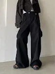Pantaloni Ampi Casual Elasticizzati Tinta Unita Retro da Donna Comodi e Versatili, Perfetti per l'Uso Quotidiano, Offrono un Look Rilassato e Alla Moda, Indossabili Sempre. — foto 4