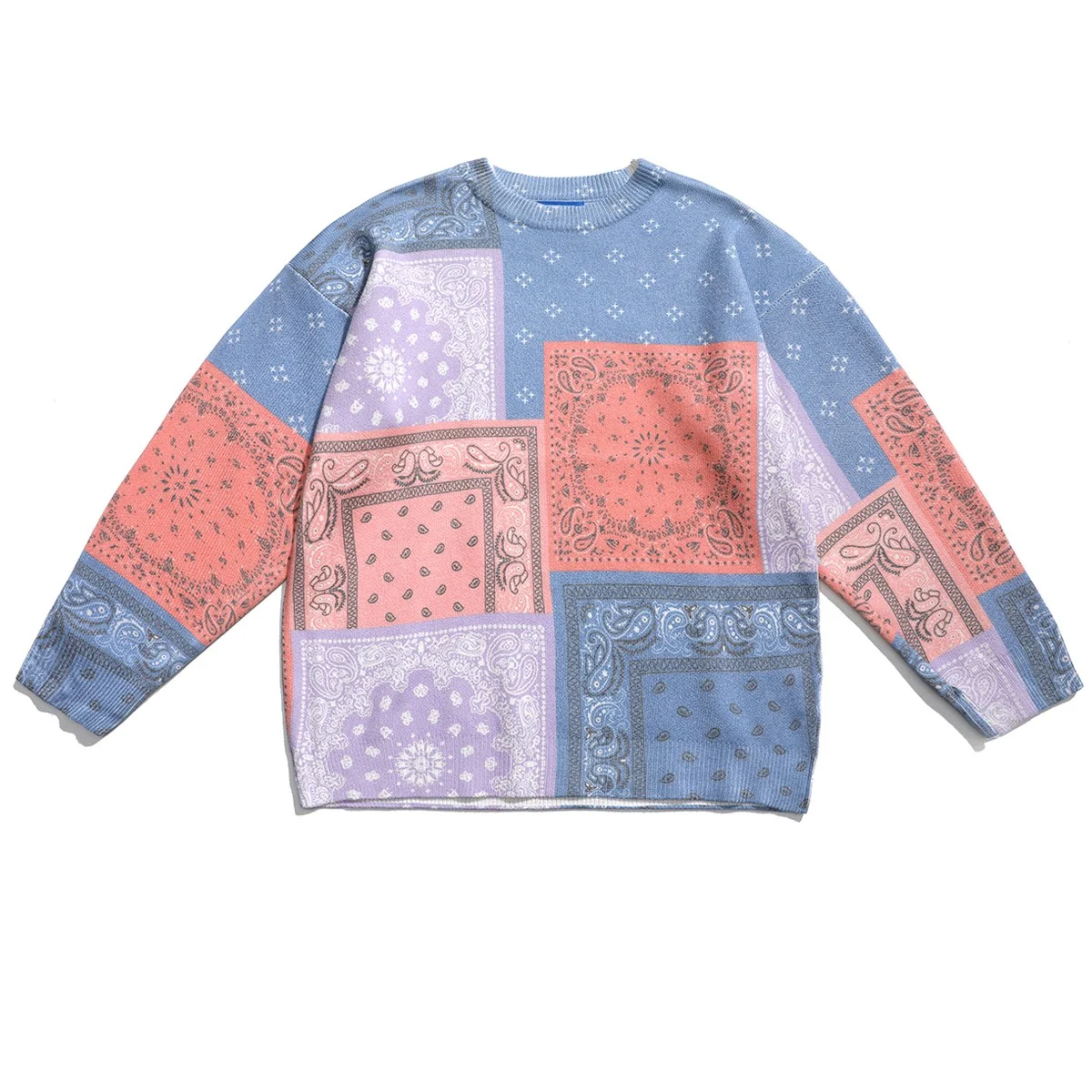 Title 4, Stitching Cashew Flower Trend Sweater Mens Per...