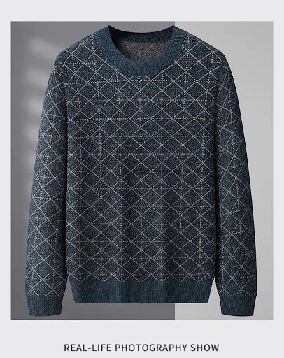 Title 10, Suéter de cuello redondo XL para hombre Holgado...
