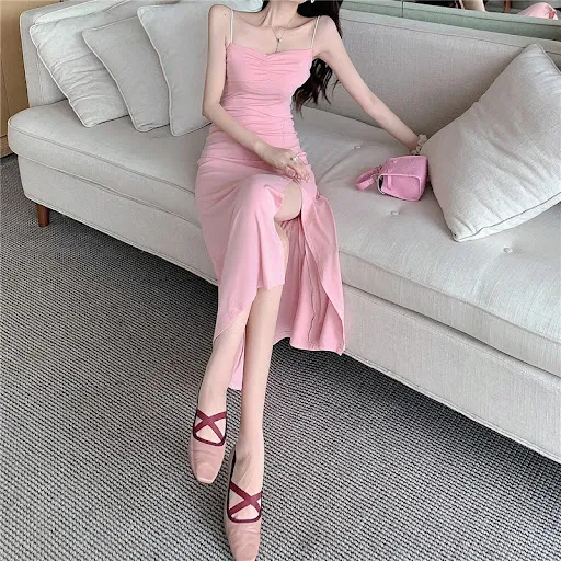 Title 23, Slim-fit Sling Long Slit Dress Women