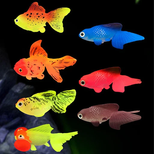 Glow In The Dark Artificial Aquarium Fishes Realistic Moving Floating Colorful Goldfish Fake Fish Ornament for Aquarium — photo 3