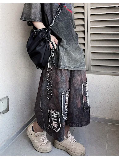 Title 23, Vintage Wide Leg Straight Cropped Denim Shorts ...