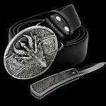 Men's Leather Defensive Fashion Punk Belt Knife Stylish Self-Defense and Urban Fashion Secure Buckle for Everyday Protec — photo 7