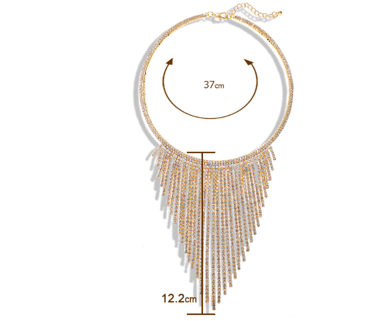 Colar de metal com borla de strass — foto 5