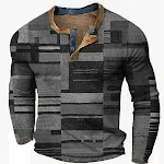 Men's Digital Printed Button Long-sleeved T-shirt. Experience ultimate comfort and style with this uniquely designed shi — photo 11