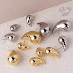 Brincos femininos em formato de gota, banho de cobre em metal real 18K, design elegante e sofisticado, perfeitos para o dia a dia. — foto 19