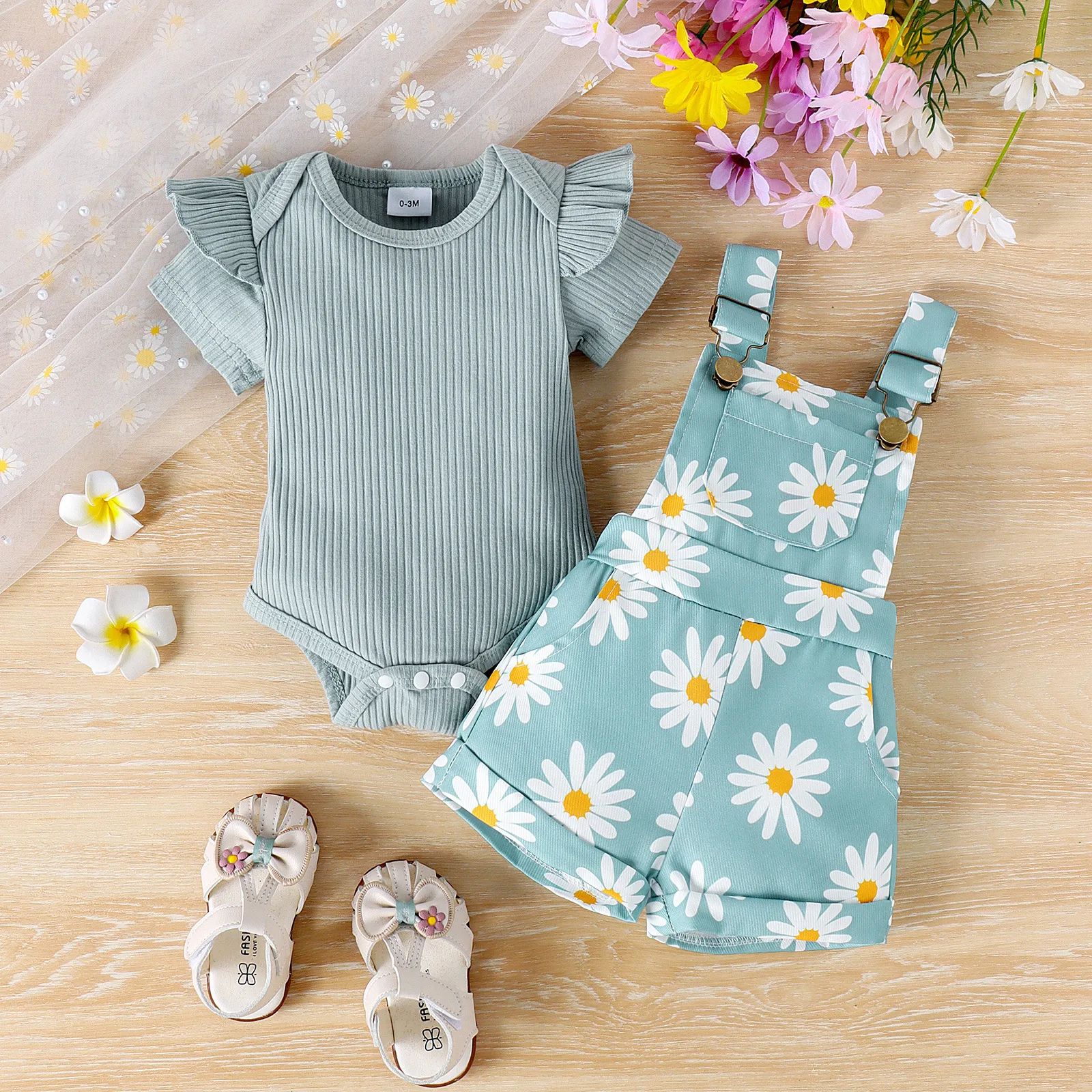 Title 7, Bottom-covering Romper Suspender Pants Baby Sui...