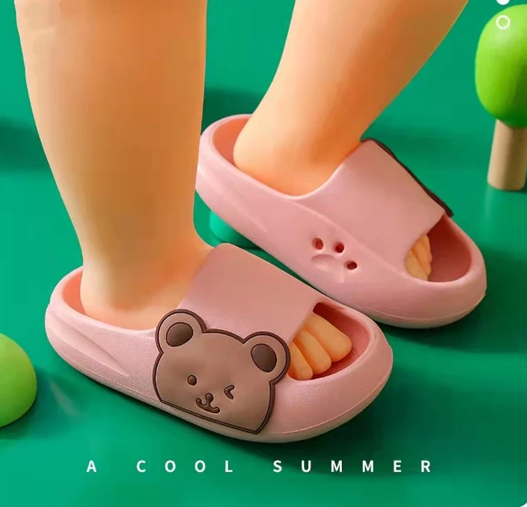 Title 7, Bear cartoon soft bottom sandals and slippers f...