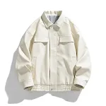 Casaco Retro Casual PU Americano, estilo vintage para homens, design confortável e elegante, ideal para uso diário e casual. — foto 17