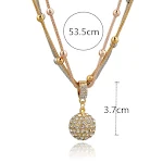 Colar com pingente de bola multicamadas e pulseira, um conjunto elegante e versátil que complementa seu estilo, perfeito para qualquer ocasião. — foto 3