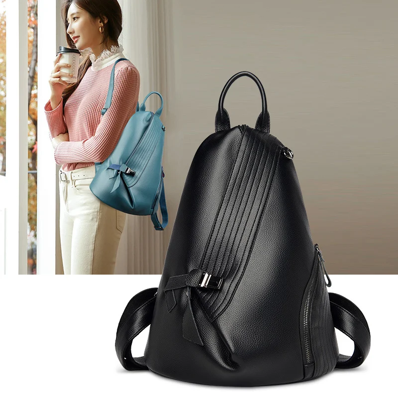 Title 5, Mochila feminina de couro macio para moda. Conf...