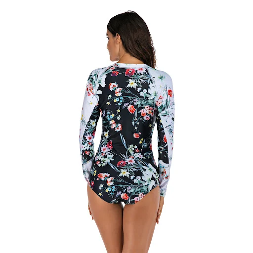 Title 5, One-piece long-sleeved womens hot spring swims...