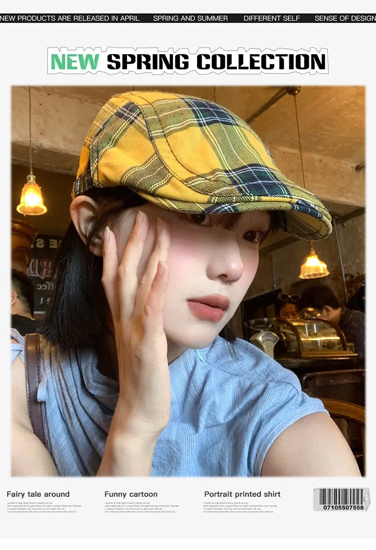 Title 2, Dopamine Retro Plaid Advance Hats Womens Sprin...