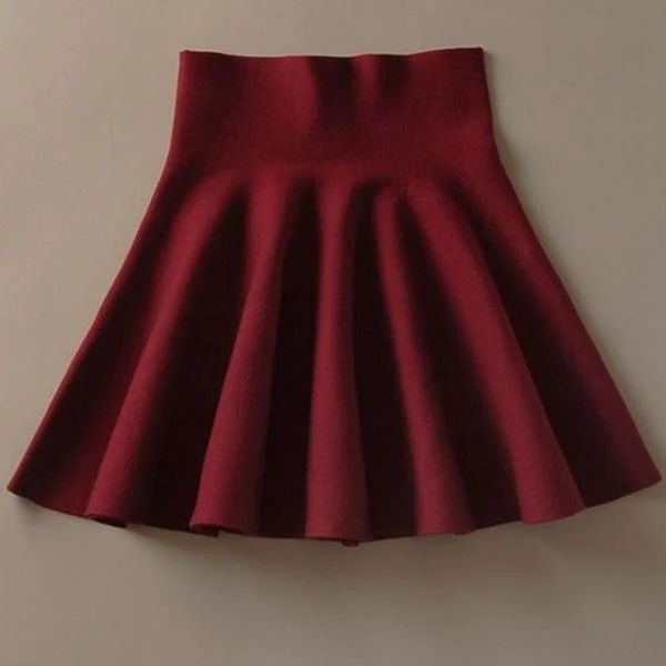 Dames geplooide gebreide korte rok, comfortabel en stijlvol. Perfect voor casual en chique looks, ideaal voor elke gelegenheid, veelzijdig. — foto 2