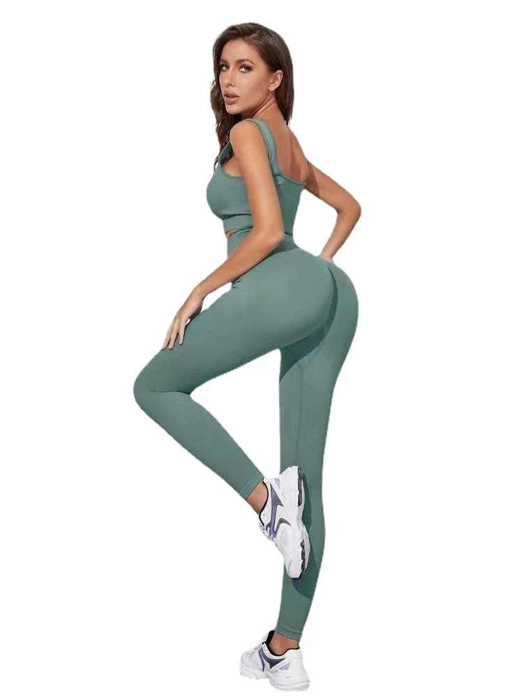 European and American knitted thread seamless brassiere trousers 2-piece suit, offering comfort and a stylish fit. — photo 8