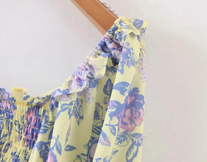 Title 7, Top feminino vintage floral lanterna manga com ...